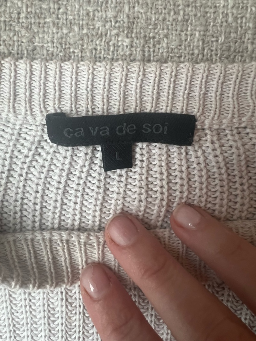 Ca Va De Soie Cream Knit Women’s Sweater - L